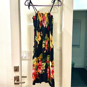 black tropical floral dress 🖤🌺